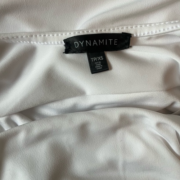 DYNAMITE Brooke Sculpt One Shoulder Bodysuit white size XS - Picture 4 of 4